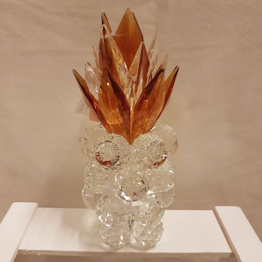 Piña pequeña en color ambar de cristal de Murano