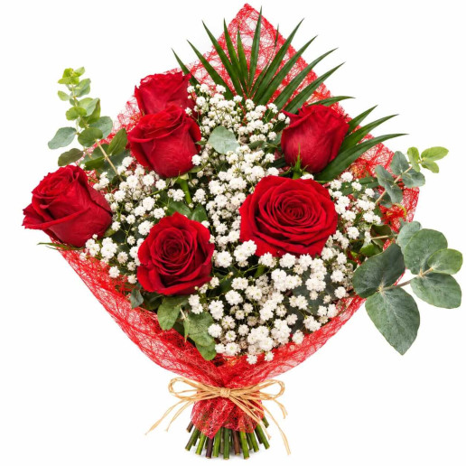 ramos compuesto por 6 rosas rojas para envio en Granada